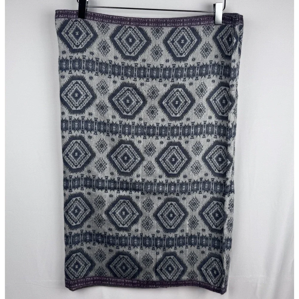 NORDSTROM BP Woven‎ Infinity Scarf Geometric Print Navy Gray NWT